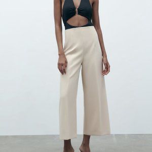 Zara Cream XL High Waisted Culottes - NEW WITH TAGS